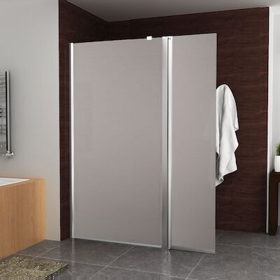 BWS Zijwand Met Scharnierprofiel Links En Geheel Mat Glas 35×200 cm 10mm NANO Coating