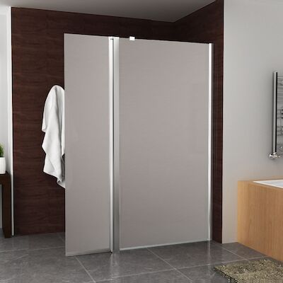 BWS Zijwand Met Scharnierprofiel Rechts En Geheel Mat Glas 35×200 cm 10mm NANO Coating