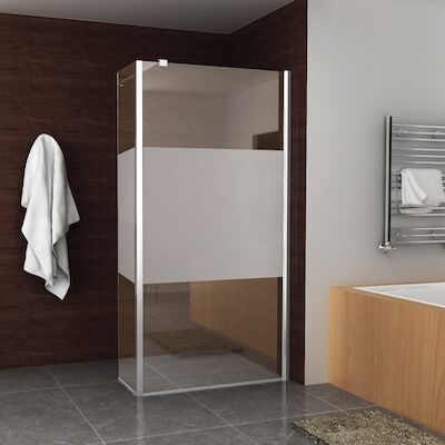 BWS Zijwand Met Scharnierprofiel Rechts En Middenband 35×200 cm 10mm NANO Coating