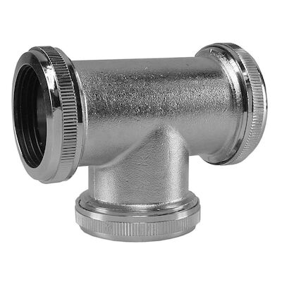 Chroom 32mm koppel T stuk T.B.V vloerbuis