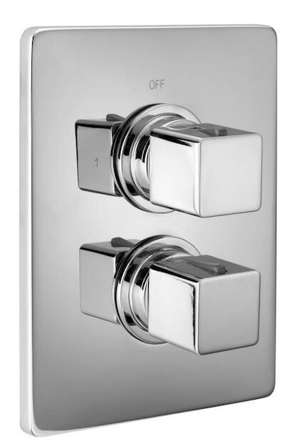 Cisal Cubic inbouw thermostaatkraan afdekset met omsteller chroom CU01810021