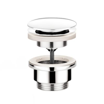 Clickwaste Hotbath Cobber Afvoerplug met Schroef Rond Mat Wit