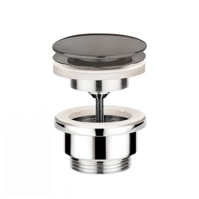 Clickwaste Hotbath Cobber Afvoerplug met Schroef Rond Verouderd IJzer