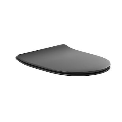 Closetzitting Sanindusa Sanibold 43.6×37 cm met ClipOff en Soft Close Mat Zwart