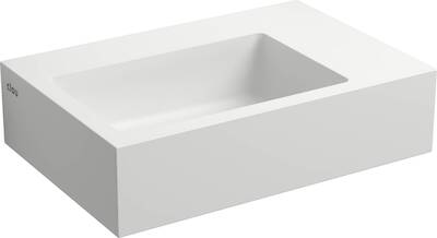 Clou Flush 2 fontein met voorbewerkt kraangat 36×24,5cm mat wit aluite