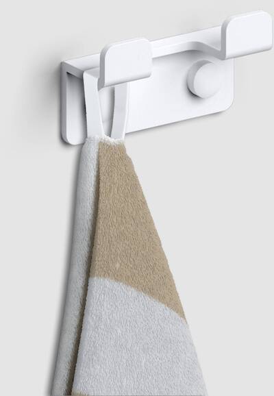 Clou Fold handdoekhaak dubbel 6,6×2,5×3,7cm mat wit