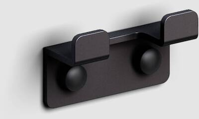 Clou Fold handdoekhaak dubbel 6,6×2,5×3,7cm mat zwart