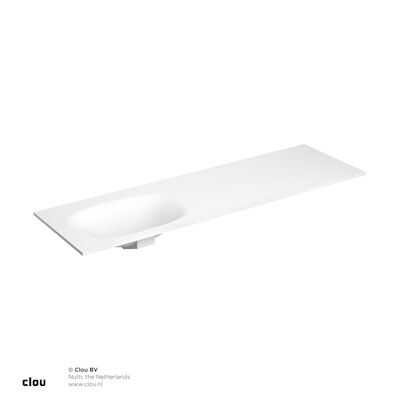 Clou Hammock Wastafelblad Enkele Waskom Links 160cm Compositie 18 Aluite Mat Wit