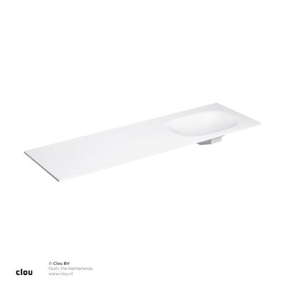 Clou Hammock Wastafelblad Enkele Waskom Rechts 160cm Compositie 17 Aluite Mat Wit