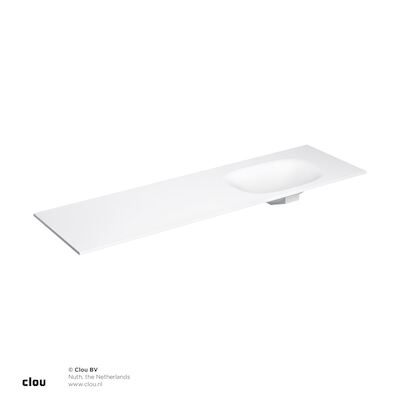 Clou Hammock Wastafelblad Enkele Waskom Rechts 170cm Compositie 21 Aluite Mat Wit