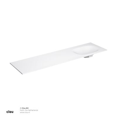 Clou Hammock Wastafelblad Enkele Waskom Rechts 180cm Compositie 21 Aluite Mat Wit
