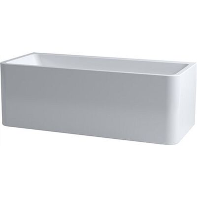 Clou InBe Ligbad Wandmodel Rechthoekig 172x74x60.5 cm Acryl Wit Met Overloop Chroom