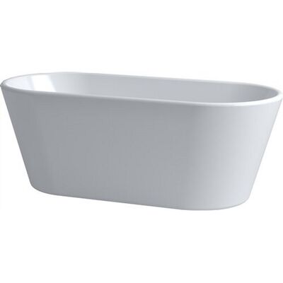 Clou InBe Vrijstaand Ligbad Ovaal 165×73.5×61.5 cm Acryl Wit Met Overloop Chroom