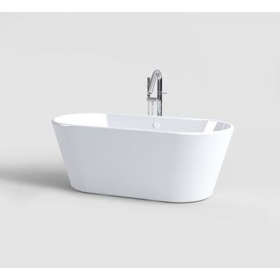 Clou InBe Vrijstaand Ligbad Ovaal 165×73.5×61.5 cm Acryl Wit Met Overloop Wit