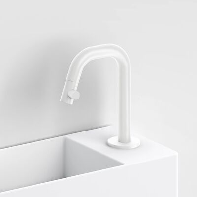 Clou Kaldur Fonteinkraan Met Korte Uitloop Rechts 15.9×4.8×10.6cm Mat Wit