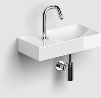 Clou Vale Fontein Krg. Links 38x19x7 cm Wit Glanzend