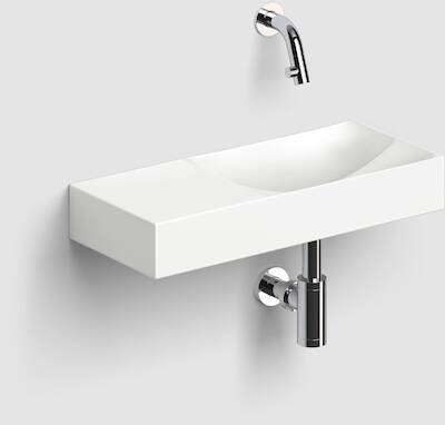 Clou Vale Fontein Krg. Links 45x19x7 cm Mat Wit