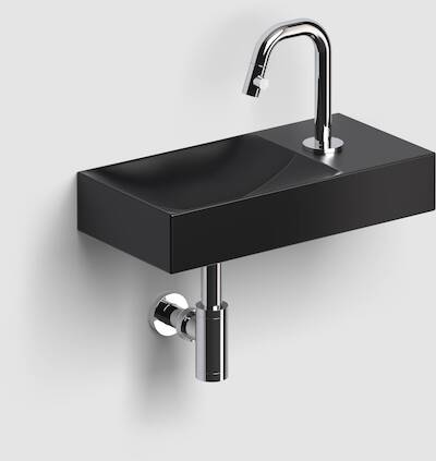Clou Vale Fontein Krg. Rechts 38x19x7 cm Mat Zwart