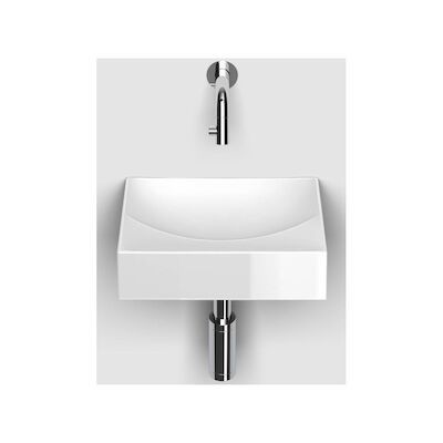Clou Vale Fontein Zonder Kranenbank Met Geintergreerde Afvoer Glanzend Wit Keramiek 28 cm