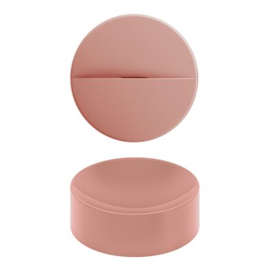 Clou Vale Rond Fontein Zonder Kranenbank Met Geïntegreerde Afvoer Mat Roze Keramiek 22 cm