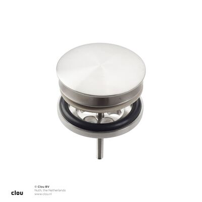 Clou Wash Me Afvoerplug Met Afdekkap Geborsteld RVS 6.5×9.4cm