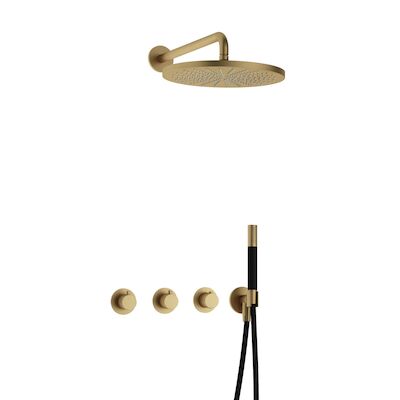 Complete Thermostatische Regendouche Hotbath Cobber Inbouwset 2 Stopkranen Rond