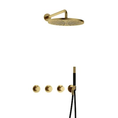 Complete Thermostatische Regendouche Hotbath Cobber X Inbouwset 2 Stopkranen Rond