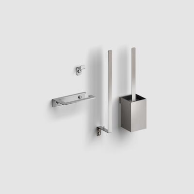Complete Toiletset Clou Flat RVS Geborsteld