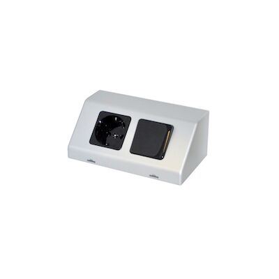 Contactdoos en Schakelaar Sanicare Inclusief Twee Snoeren 5,6×15,1×8,1 cm Zilver-Grijs
