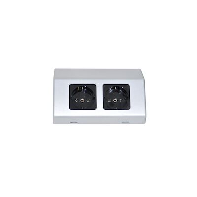 Contactdoos Sanicare Dubbele Contactpunten 5,6×15,1×8,1 cm Zilver-Grijs