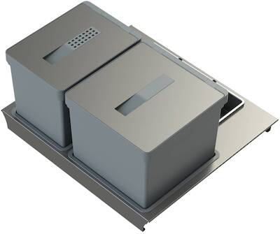 Cucina T2-60 Afvalsysteem 51,1x50x26 cm Grijs / Zilvergrijs