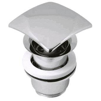 Design afvoerplug clickwaste met overloop 5/4 RVS look vierkant