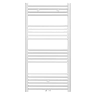 Designradiator BWS Nile Gobi 120x60cm Geborsteld Mat Wit Midden/zij-aansluiting