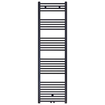 Designradiator BWS Nile Gobi 180×50 cm Geborsteld Mat Zwart Midden/zij-aansluiting