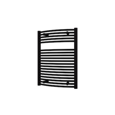 Designradiator BWS Odro Gebogen met Zijaansluiting 76,4×58,5 cm 528 Watt Mat Zwart