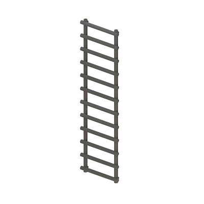 Designradiator BWS Tubi Handdoekrek 175×60 cm Zij-Onderaansluiting Mat Antraciet