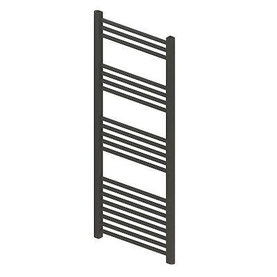 Designradiator BWS Vertico Multirail 120×40 cm Antraciet Zij-Onderaansluiting