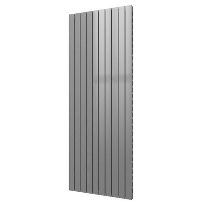 Designradiator Plieger Cavallino Retto Dubbel 2146 Watt Middenaansluiting 200×75,4 cm Zilver Metallic