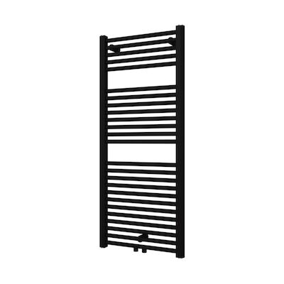 Designradiator Plieger Palmyra 580 Watt Midden- of Zijaansluiting 117,5×50 cm Mat Zwart