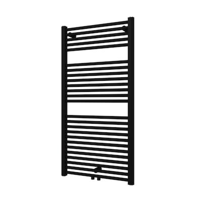 Designradiator Plieger Palmyra 681 Watt Midden- of Zijaansluiting 117,5×60 cm Mat Zwart
