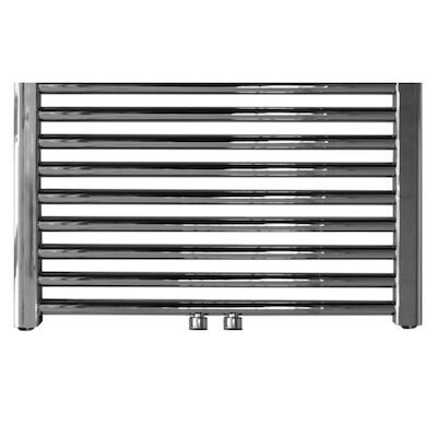 Designradiator Sanicare Inox-Look Inclusief Ophanging Midden Aansluiting Recht 120×45 cm
