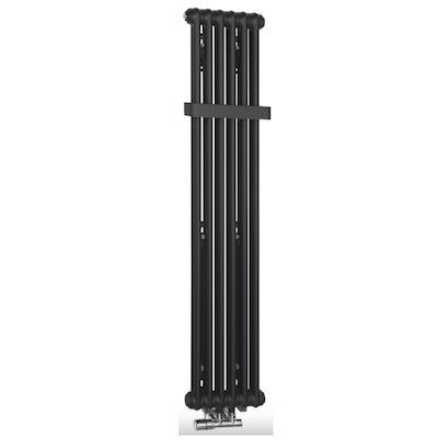 Designradiator Sapho Fede 150×30,6 cm Mat Zwart