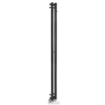Designradiator Sapho Pilon Recht 12.2×180 cm 310W incl. 4 Haken Mat Zwart