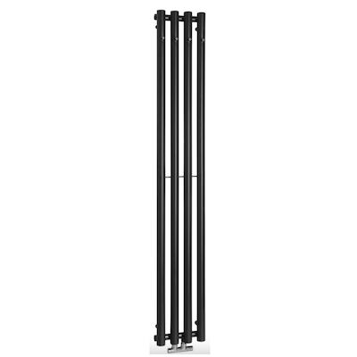 Designradiator Sapho Pilon Recht 27×180 cm 660W incl. 4 Haken Zwart Mat