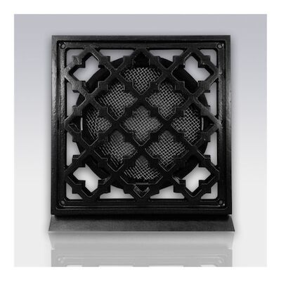 Deurrooster Weckx Retro Vierkant Aansluiting 10 cm Zwart