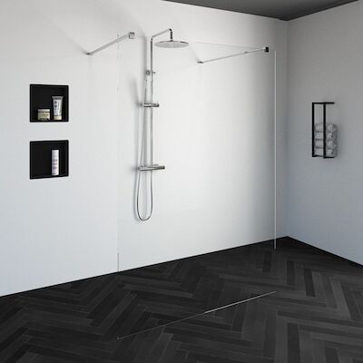Doorloopwand Vrijstaand Profielloos Just Creating W4 140 cm Zonder Beslag Omkeerbaar Helder Glas