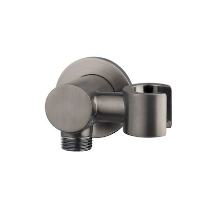 Doucheaansluiting BWS Cemal Handdouchehouder Rond Met Kantelbare Opsteek 1/2″ Messing Gunmetal