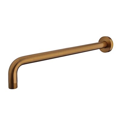 Douchearm Rond Gebogen Caral Wiesbaden Met Muurbevestiging 35 cm Geborsteld Brons Koper
