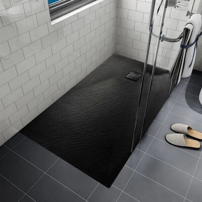 Douchebak BWS Naxos SMC 120×80 cm Stone-look Mat Zwart