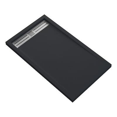 Douchebak BWS Veroni Elite 140×90 cm Composietsteen Mat Zwart